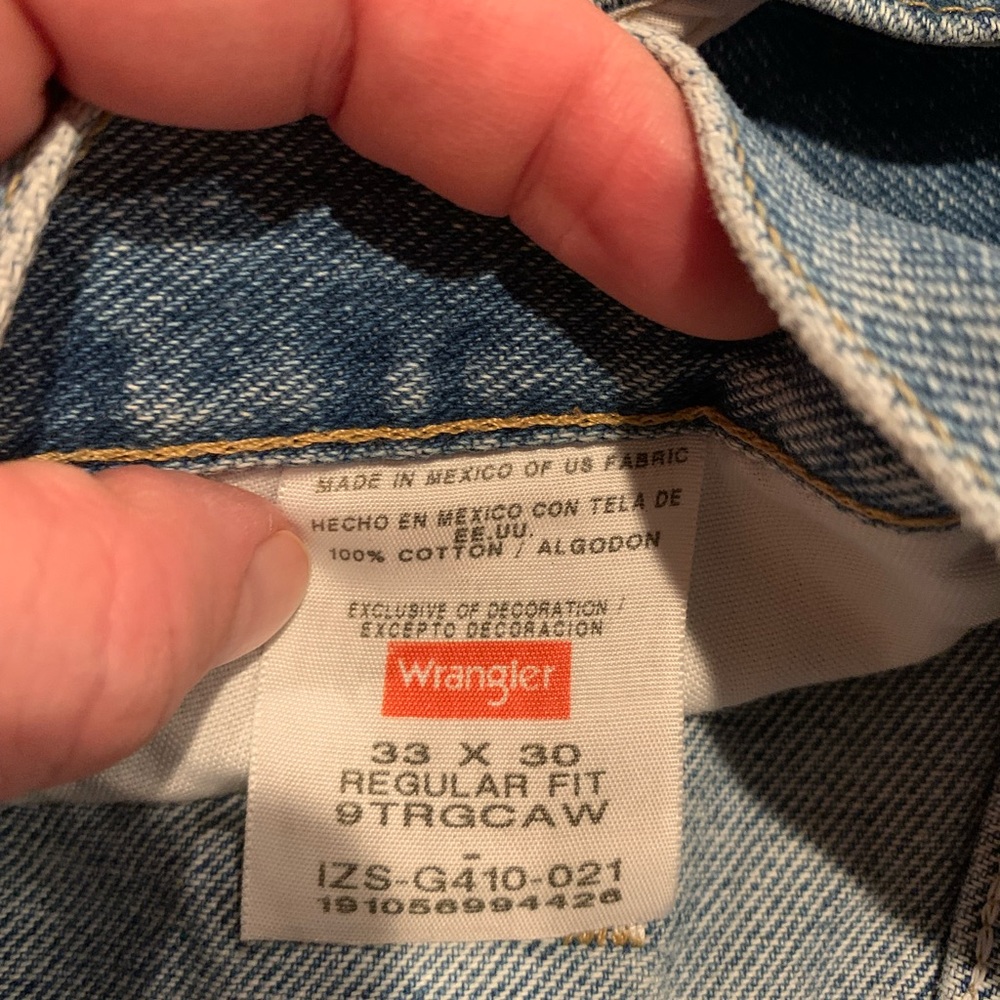 Wrangler Men's Straight Jeans in Light Blue. 33x30. 100% Cotton - Picture 6 of 6